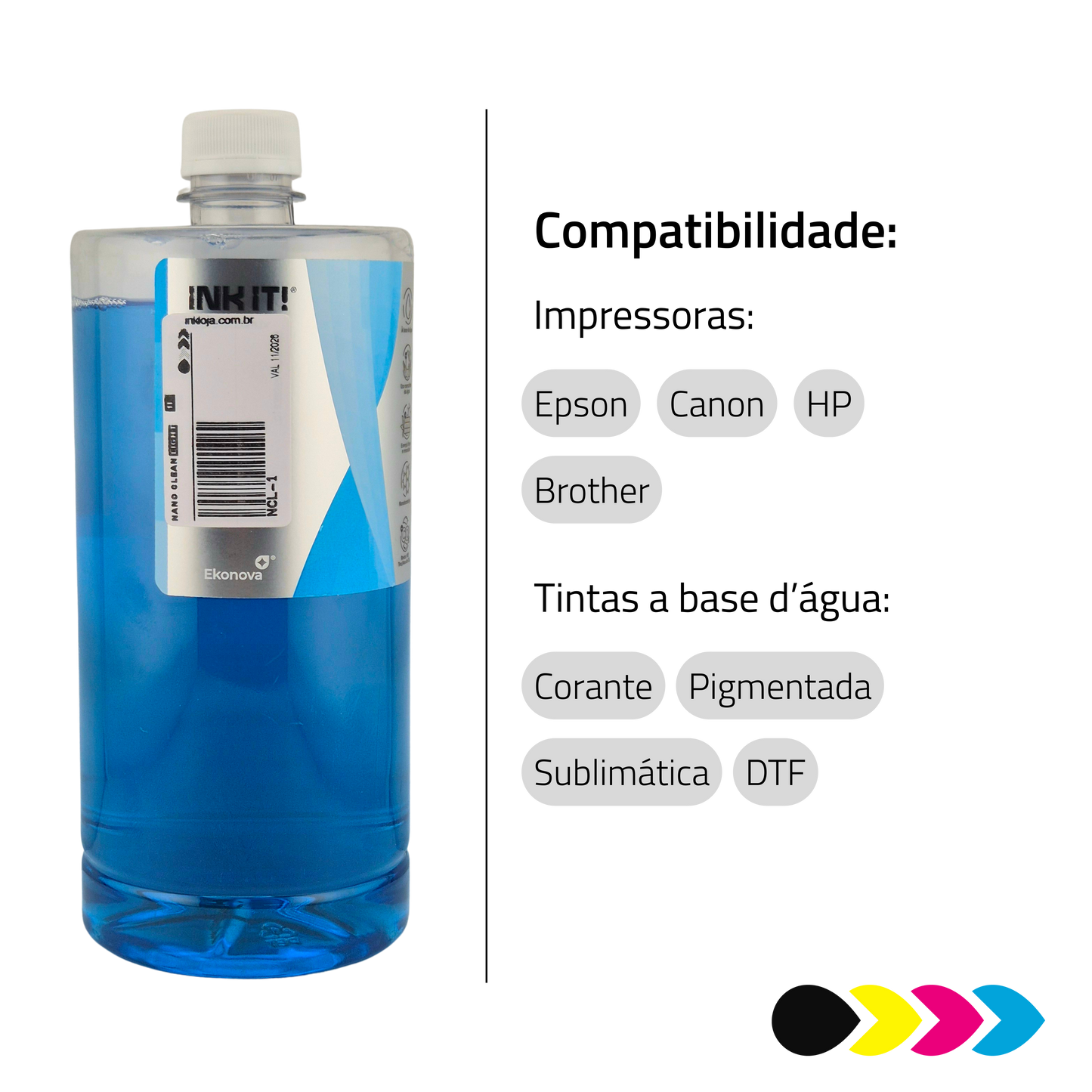 Solução de Limpeza Nano Clean Light INK IT! Para Cabeças de Impressão Micropiezo e Térmicas