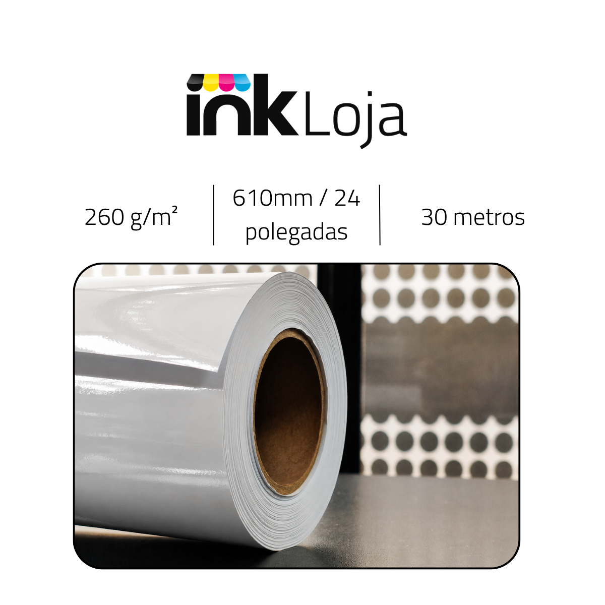Rolo Papel Foto Glossy Microporoso Com Brilho 260G/M² 610MMX30MTS DER 4