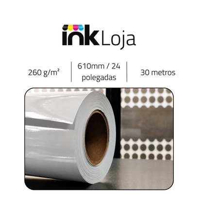 Rolo Papel Foto Glossy Microporoso Com Brilho 260G/M² 610MMX30MTS DER 4