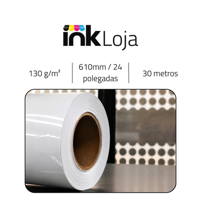 Rolo Papel Foto Glossy Auto Adesivo 130G/M² 610MMX30MTS DER 4