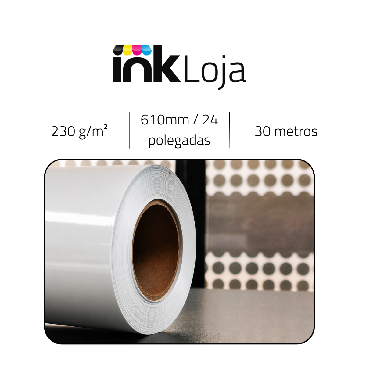 Rolo Papel Foto Glossy 230G/M² 610MMX30MTS DER 4