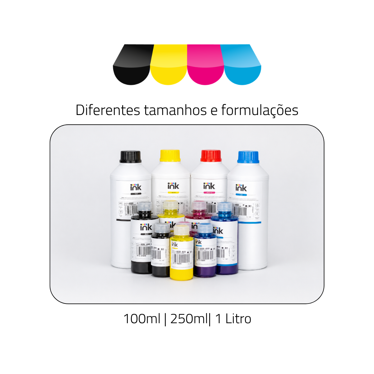Tinta Pigmentada Canon Ink — 100ml, 250ml e 1L