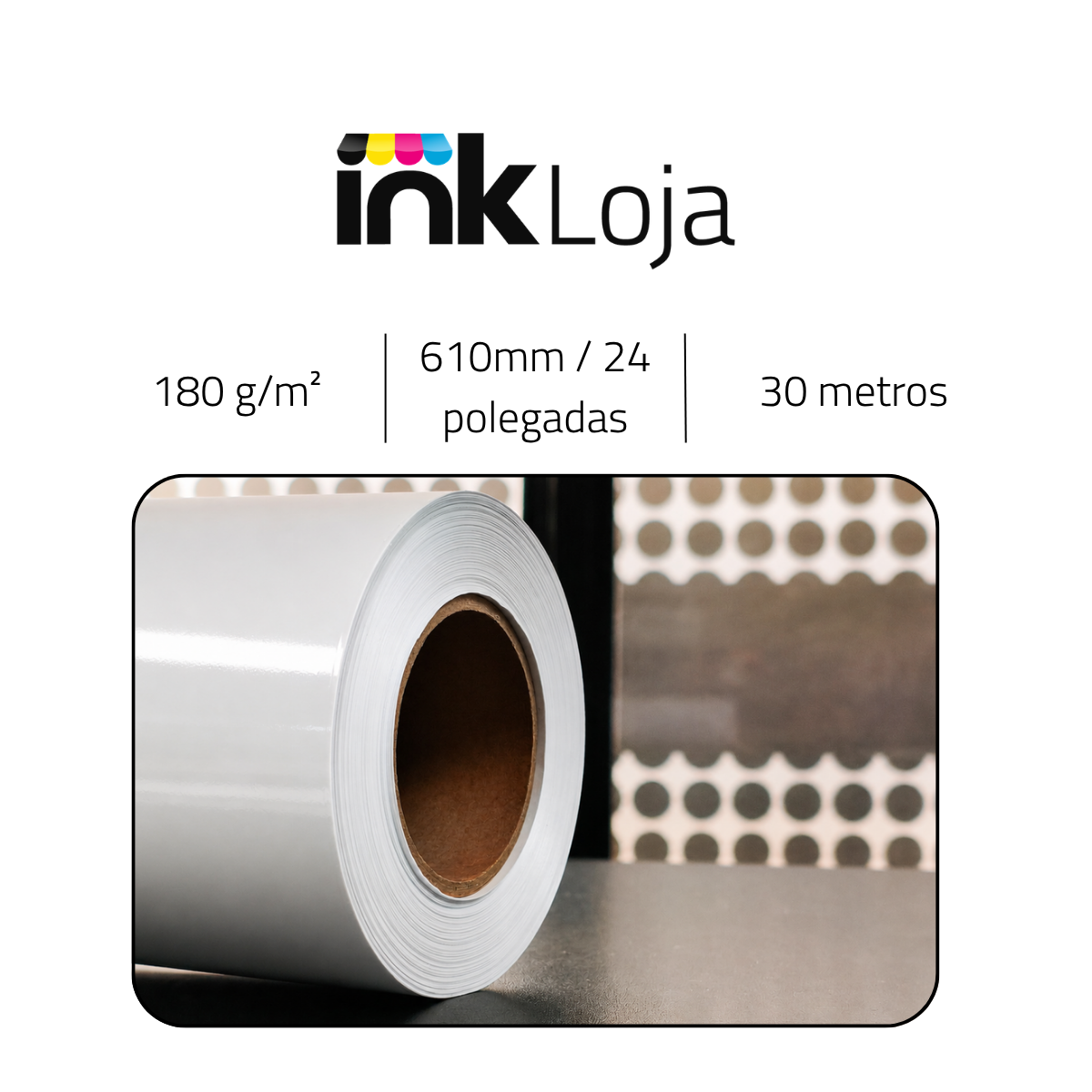 Rolo Papel Foto Glossy 180G/M² 610MMX30MTS DER 4