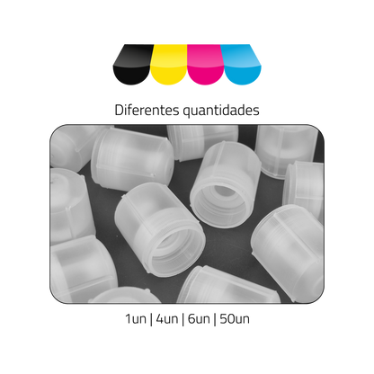 Tampa Dosadora Transparente Compatível Epson EcoFit — Rosca R28 | Ink — Linha EcoTank