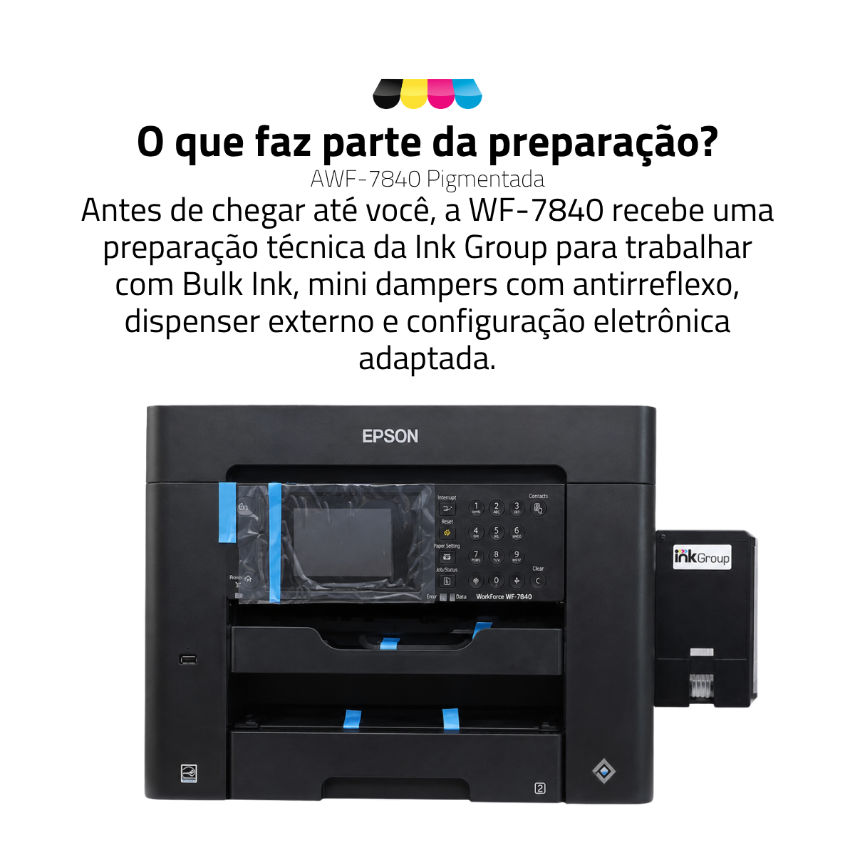Impressoa Epson Workforce WF-7840 Com Tinta Pigmentada | Preparação Ink