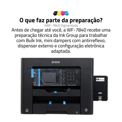 Impressoa Epson Workforce WF-7840 Com Tinta Pigmentada | Preparação Ink