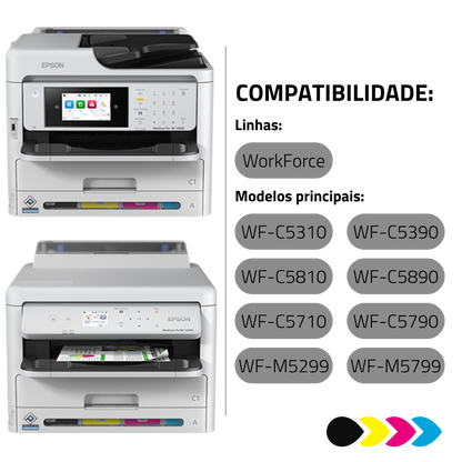 Kit Cartuchão Recarregável Ink Para Epson WorkForce C5310 / C5390 – 4 Cores