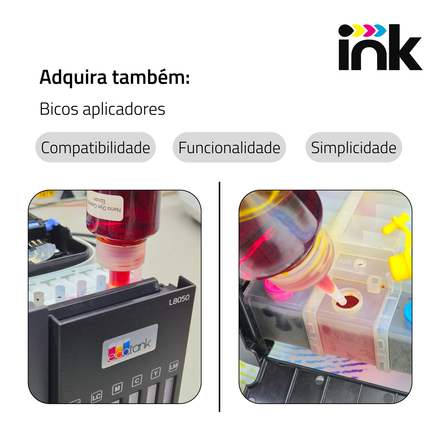 Tinta Corante NanoDye Ink para Epson — 100ml, 250ml e 1L